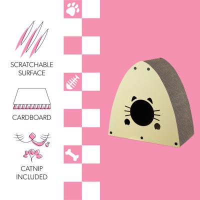 Show full view: THE LICKER STORE Koko Modern 19-in Cardboard Triangle Cat Cave Scratcher with Catnip, Almond slide 3 of 8