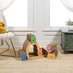 THE LICKER STORE Kazoku Modern 15.63-in Cardboard 5-in-1 Family Cat Cave Scratcher with Catnip slide 2 of 9