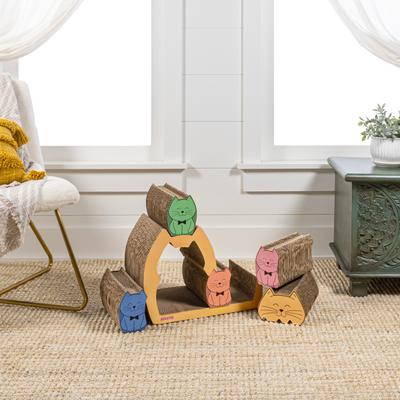 Show full view: THE LICKER STORE Kazoku Modern 15.63-in Cardboard 5-in-1 Family Cat Cave Scratcher with Catnip slide 8 of 11