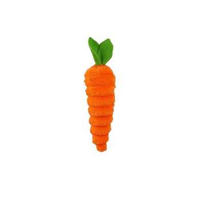 Petlou Petlou Food Luxe Carrot Squeaky Plush Dog Toy, 12-in