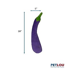Petlou Food Eggplant Squeaky Plush Dog Toy, 29-in slide 2 of 5