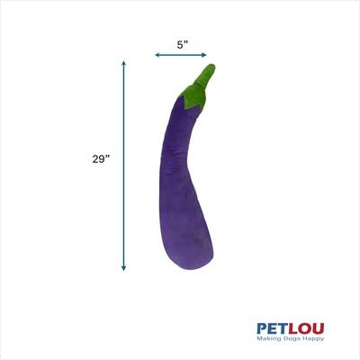 Show full view: Petlou Food Eggplant Squeaky Plush Dog Toy, 29-in slide 4 of 6