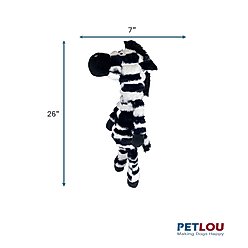 Petlou Ripples Zoo Friends Zebra Squeaky Plush Dog Toy, 26-in slide 2 of 5