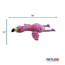 Petlou Ripples Splooting Flamingo Squeaky Plush Dog Toy, 26-in slide 2 of 5