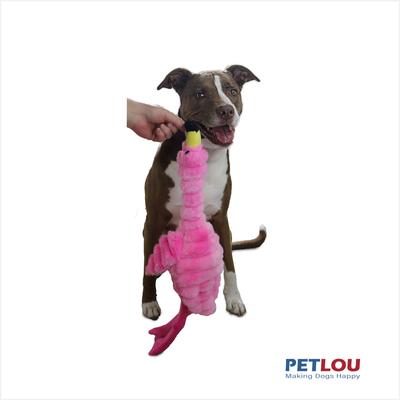 Show full view: Petlou Ripples Splooting Flamingo Squeaky Plush Dog Toy, 26-in slide 2 of 5
