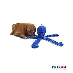 Petlou Ripples King Octopus Squeaky Plush Dog Toy, Navy Blue, 26-in slide 2 of 5