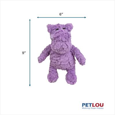 Show full view: Petlou Classic Hippo Squeaky Plush Dog Toy, 9-in slide 4 of 6