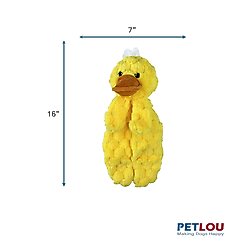 Petlou Flattiez Fuzzy Friends Duck Squeaky Plush Dog Toy, 16-in slide 2 of 5