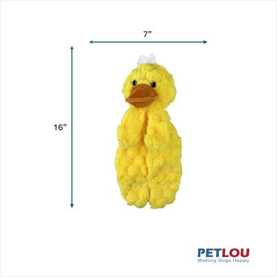 Show full view: Petlou Flattiez Fuzzy Friends Duck Squeaky Plush Dog Toy, 16-in slide 3 of 5