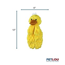 Petlou Flattiez Fuzzy Friends Duck Squeaky Plush Dog Toy, 12-in slide 2 of 5
