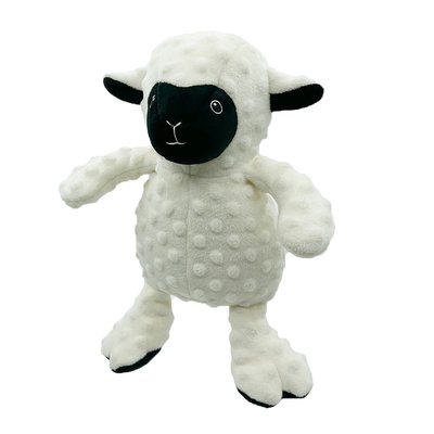 Petlou Petlou Dotty Friends-Lamb Squeaky Plush Dog Toy, 12-in