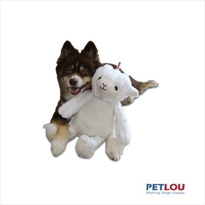 Show full view: Petlou Ripples Farm Friends Lamb Squeaky Plush Dog Toy, 16-in slide 2 of 5
