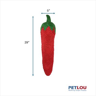 Show full view: Petlou Food Strawberry Squeaky Plush Dog Toy, 29-in slide 3 of 5