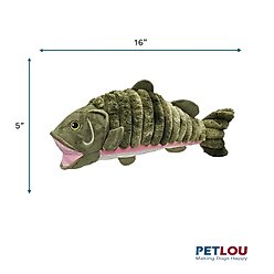 Petlou Flattiez Farm Friends Salmon Squeaky Plush Dog Toy, 16-in slide 2 of 5