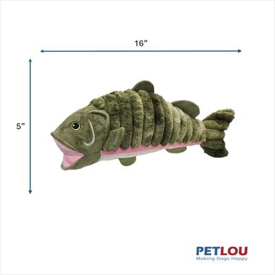 Show full view: Petlou Flattiez Farm Friends Salmon Squeaky Plush Dog Toy, 16-in slide 3 of 5
