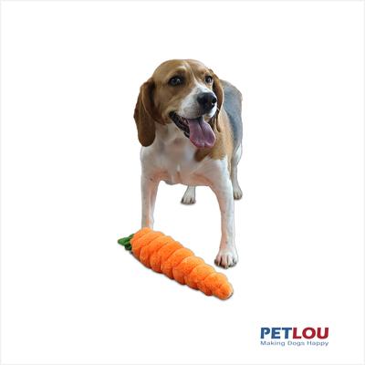 Show full view: Petlou Food Luxe Carrot Squeaky Plush Dog Toy, 12-in slide 3 of 7