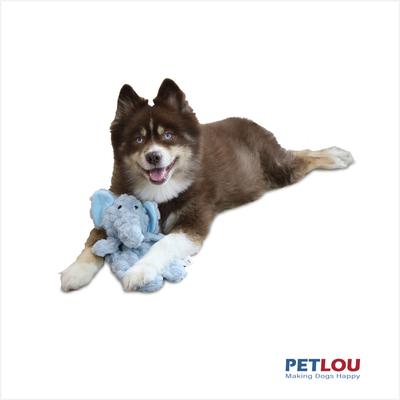 Show full view: Petlou Flattiez Fuzzy Friends Elephant Squeaky Plush Dog Toy, 12-in slide 3 of 6
