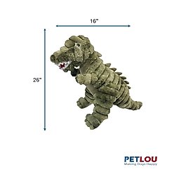 Petlou Ripples Dino Friends T Rex Squeaky Plush Dog Toy, 26-in slide 2 of 5