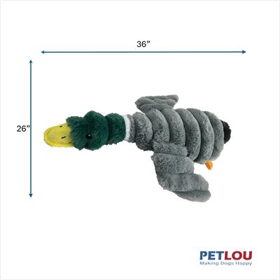 Show full view: Petlou Ripples Farm Friends Mallard Duck Squeaky Plush Dog Toy, 36-in slide 4 of 6