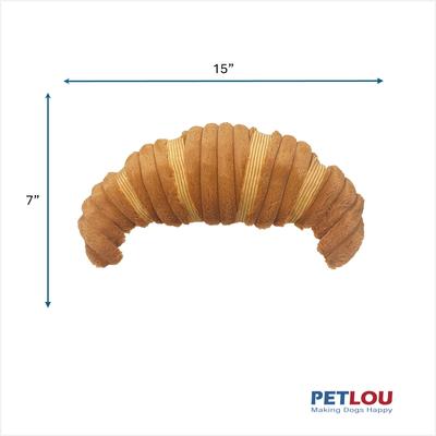 Show full view: Petlou Food Croissant Squeaky Plush Dog Toy, 15-in slide 3 of 6