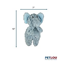 Petlou Flattiez Fuzzy Friends Elephant Squeaky Plush Dog Toy, 16-in slide 2 of 5