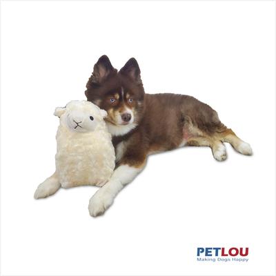 Show full view: Petlou Classic Lamb Squeaky Plush Dog Toy, 10-in slide 2 of 6