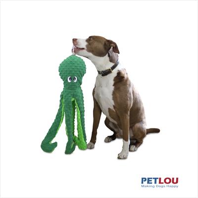 Show full view: Petlou Dotty Friends 2.0 Octopus Squeaky Plush Dog Toy, Holly Green, 26-in slide 3 of 6