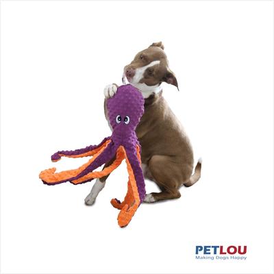 Show full view: Petlou Dotty Friends 2.0 Octopus Squeaky Plush Dog Toy, Purple, 26-in slide 2 of 5