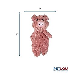 Petlou Flattiez Fuzzy Friends Pig Squeaky Plush Dog Toy, 12-in slide 2 of 5