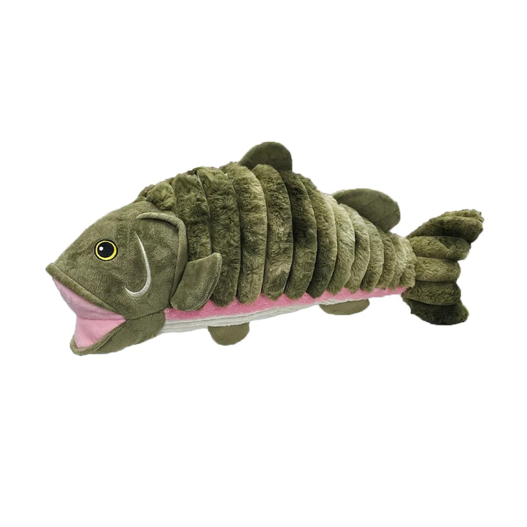 Petlou Flattiez Farm Friends Salmon Squeaky Plush Dog Toy, 16-in