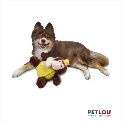Show full view: Petlou Classic Banana Monkey Squeaky Plush Dog Toy, 12-in slide 2 of 5