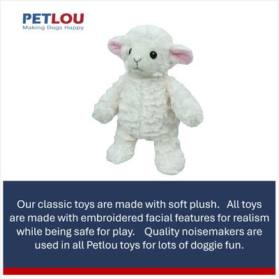 Show full view: Petlou Classic Lamb Squeaky Plush Dog Toy, 9-in slide 4 of 6