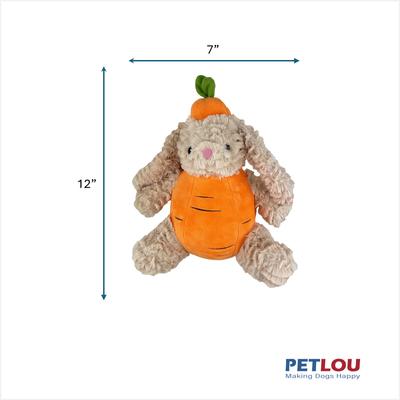Show full view: Petlou Classic Carrot Rabbit Squeaky Plush Dog Toy, 12-in slide 3 of 6