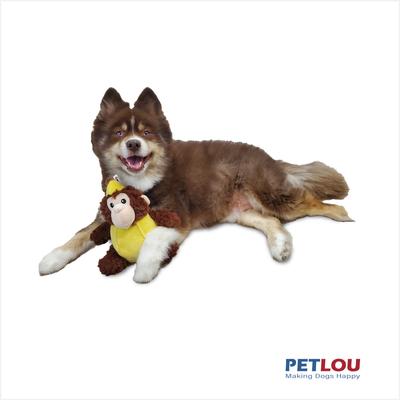 Show full view: Petlou Classic Banana Monkey Squeaky Plush Dog Toy, 8-in slide 3 of 6