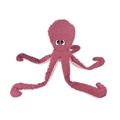 Petlou Dotty Friends 2.0 Octopus Squeaky Plush Dog Toy, Rose, 26-in