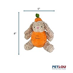 Petlou Classic Carrot Rabbit Squeaky Plush Dog Toy, 8-in slide 2 of 5