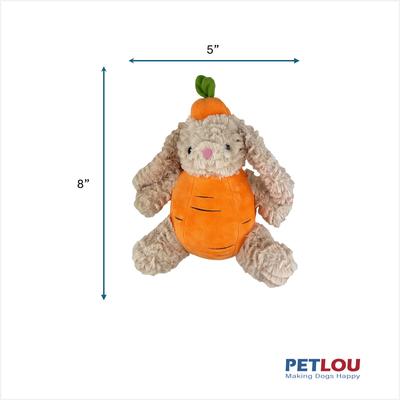 Show full view: Petlou Classic Carrot Rabbit Squeaky Plush Dog Toy, 8-in slide 4 of 7