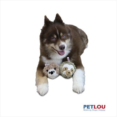 Show full view: Petlou Ez Squeaky Ball Hedgehog & Sloth Twin Pack Squeaky Plush Dog Toy, 4-in slide 2 of 5