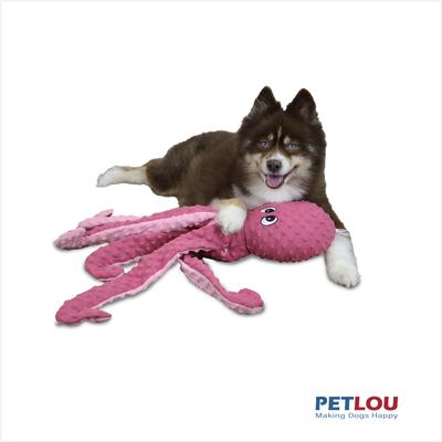 Show full view: Petlou Dotty Friends 2.0 Octopus Squeaky Plush Dog Toy, Rose, 26-in slide 2 of 5