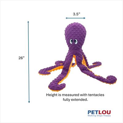 Show full view: Petlou Dotty Friends 2.0 Octopus Squeaky Plush Dog Toy, Purple, 26-in slide 3 of 5