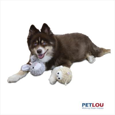 Show full view: Petlou Ez Squeaky Ball Lamb & Rabbit Twin Pack Squeaky Plush Dog Toy, 4-in slide 2 of 5