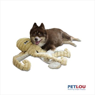 Show full view: Petlou Ripples King Octopus Squeaky Plush Dog Toy, Yellow, 26-in slide 3 of 6