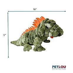 Petlou Ripples Zoo Friends Iguana Squeaky Plush Dog Toy, 16-in slide 2 of 5