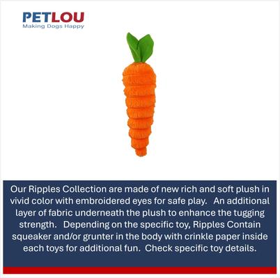 Show full view: Petlou Food Luxe Carrot Squeaky Plush Dog Toy, 12-in slide 5 of 7