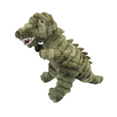 Petlou Petlou Ripples Dino Friends T Rex Squeaky Plush Dog Toy, 26-in