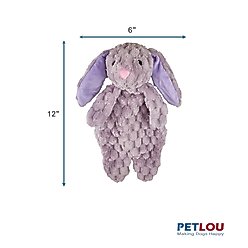 Petlou Flattiez Fuzzy Friends Rabbit Squeaky Plush Dog Toy, Purple, 12-in slide 2 of 5