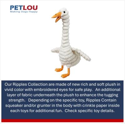 Show full view: Petlou Ripples Farm Friends Duck Squeaky Plush Dog Toy, 16-in slide 4 of 5