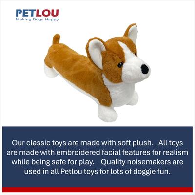 Show full view: Petlou Classic Corgi Squeaky Plush Dog Toy, 22-in slide 4 of 6