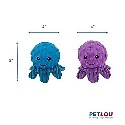 Petlou Ez Squeaky Ball Octopi Twin Pack Squeaky Plush Dog Toy, 4-in slide 2 of 5