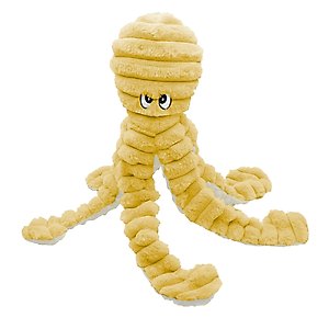 Petlou Ripples King Octopus Squeaky Plush Dog Toy, Yellow, 26-in